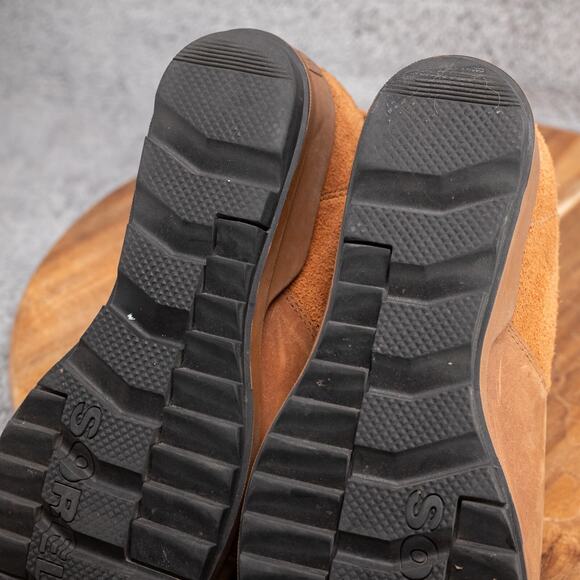 Sorel Evie Wedge Bootie Pull On Ankle Boot Suede Leather Tan Size 7 - Picture 8 of 8